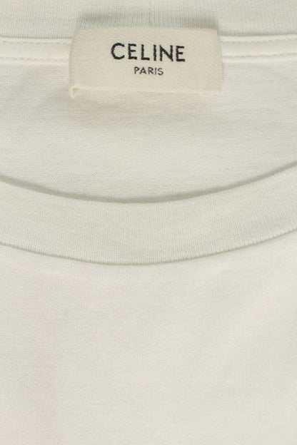 CELINE Triomphe Loose Fit Cotton T-Shirt White Size M