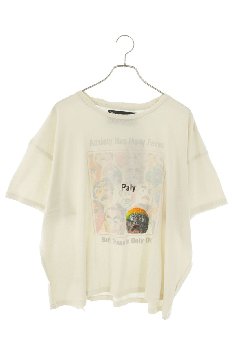 Paly Hollywood ANXIETY TEE Distressed Graphic White Size M