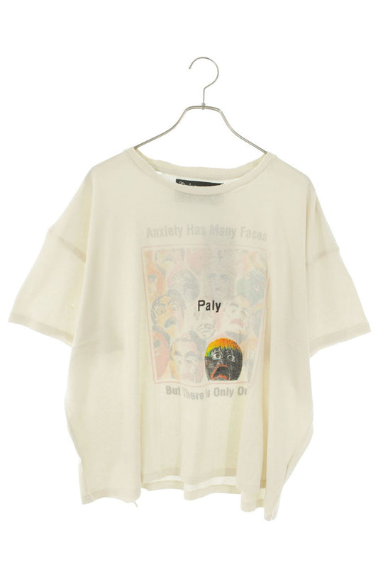 Paly Hollywood ANXIETY TEE Distressed Graphic White Size M