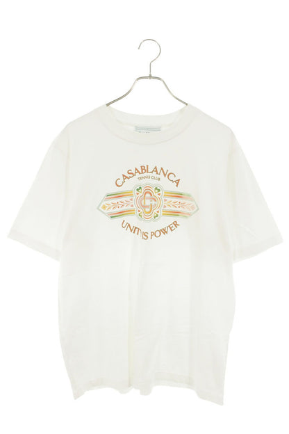 CASABLANCA Logo Print T-Shirt White Size XL
