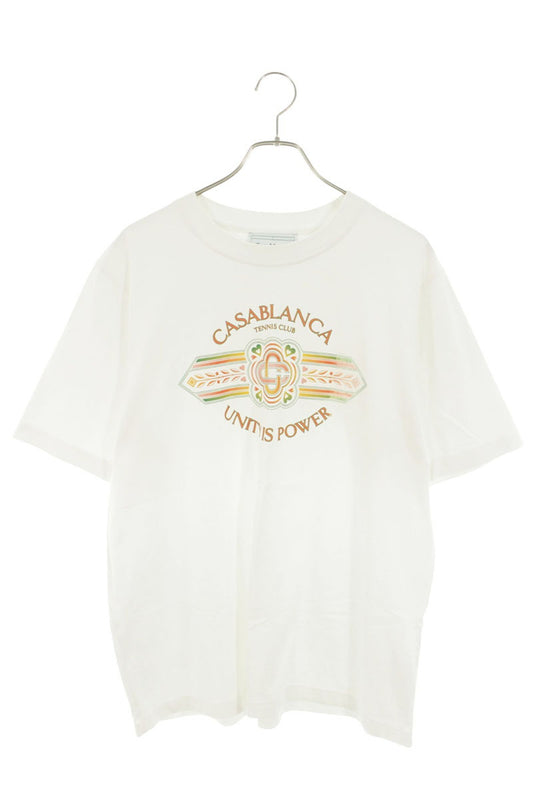 CASABLANCA Logo Print T-Shirt White Size XL