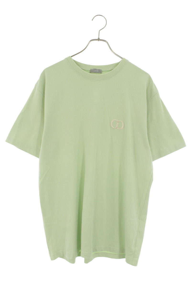 DIOR CD Icon Embroidered Logo T-Shirt Light Green Size L