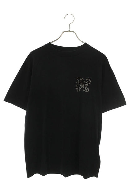 Palm Angels Studs Logo T-Shirt Black Cotton Size L