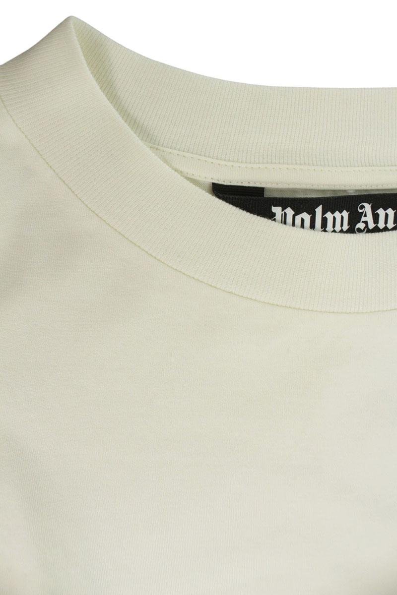 Palm Angels Studs Logo T-Shirt White Cotton Size L
