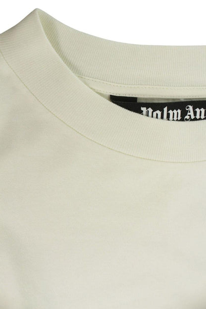 Palm Angels Studs Logo T-Shirt White Cotton Size L