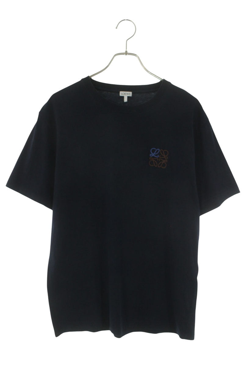 LOEWE Anagram Embroidered Cotton T-Shirt Navy Size L