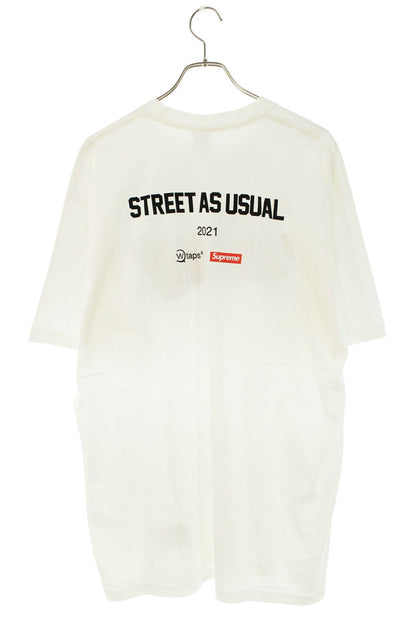 SUPREME 21FW WTAPS Sic'em! Logo Print T-Shirt White Size XL