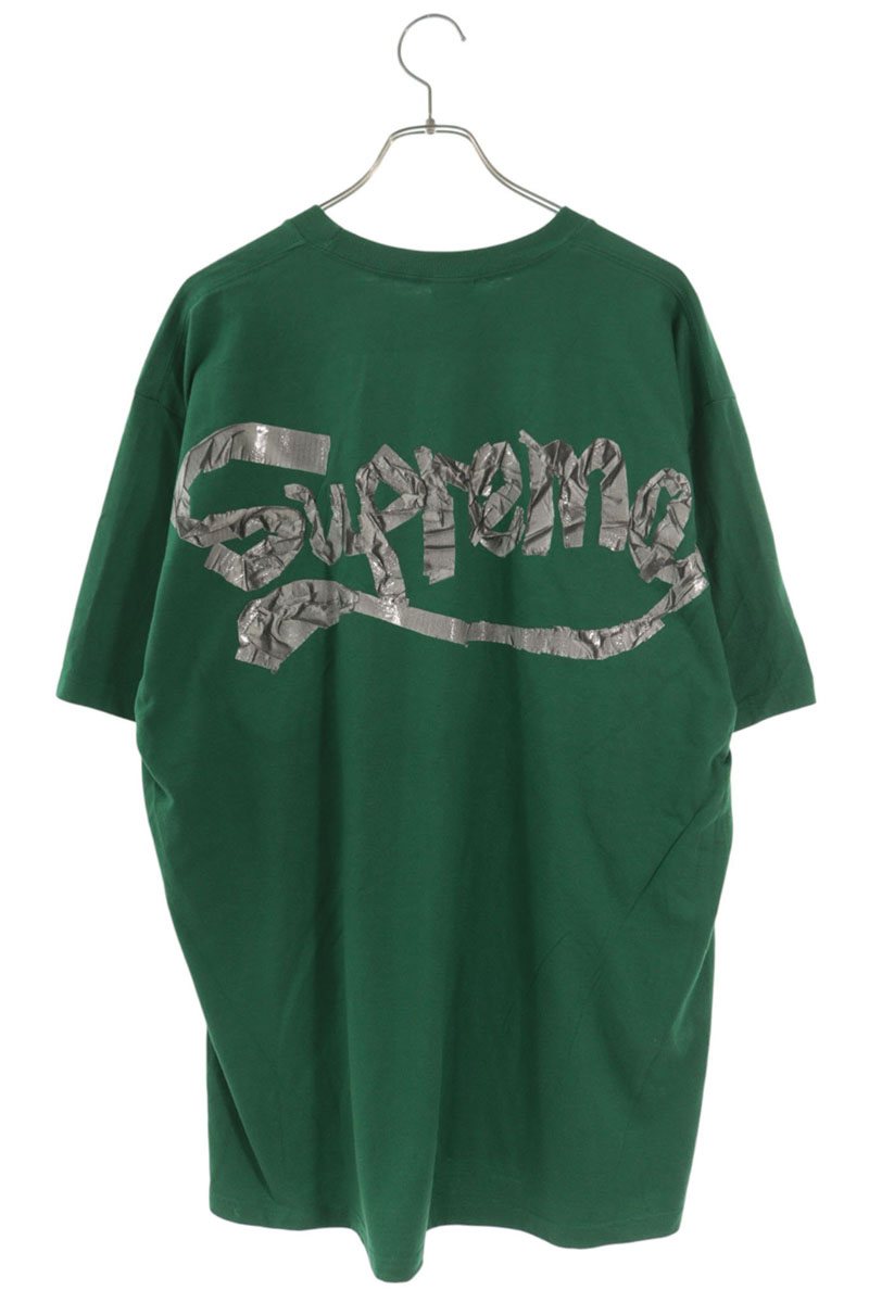 SUPREME 25SS Back Tape Logo T-Shirt Green Size XL