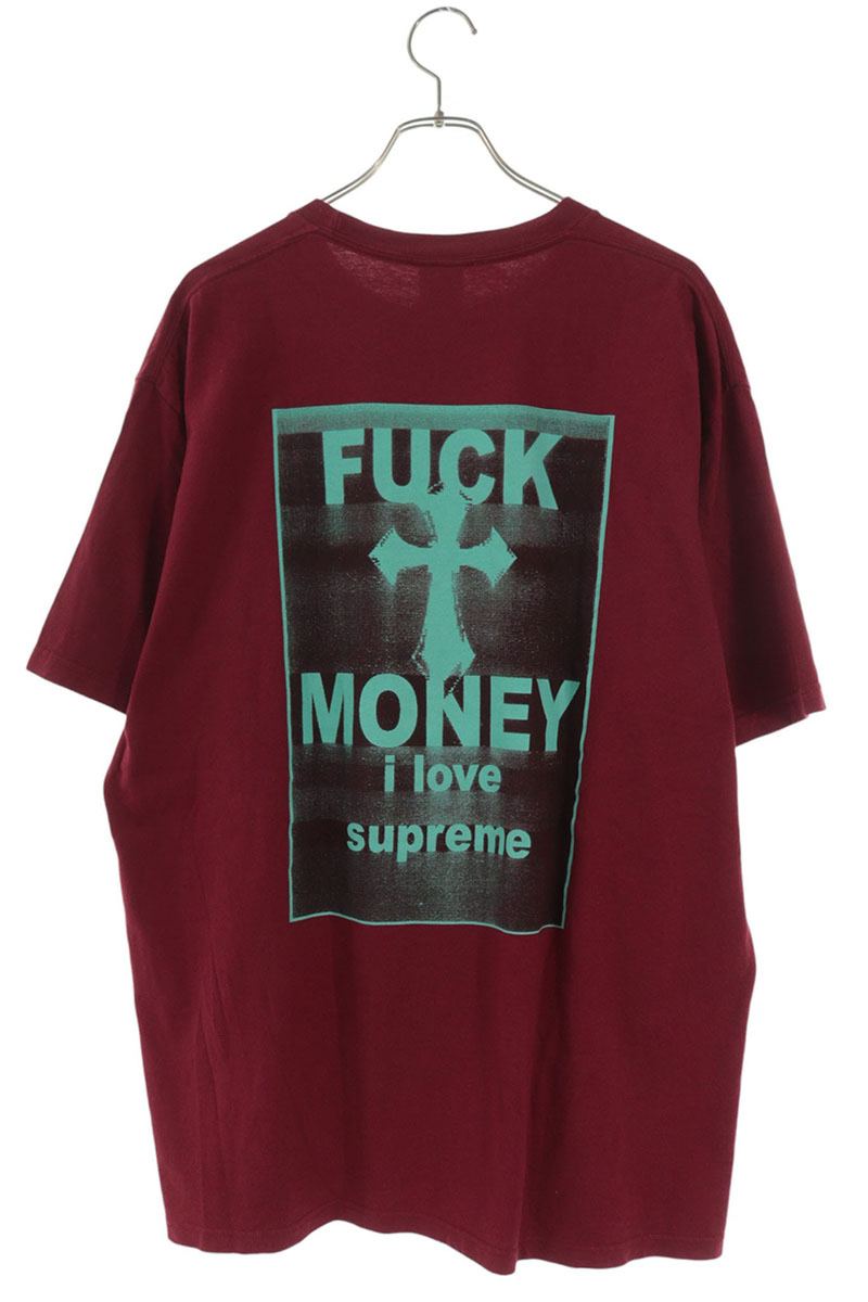 SUPREME 25SS Fuck The Money Back Print T-Shirt Red Size XL