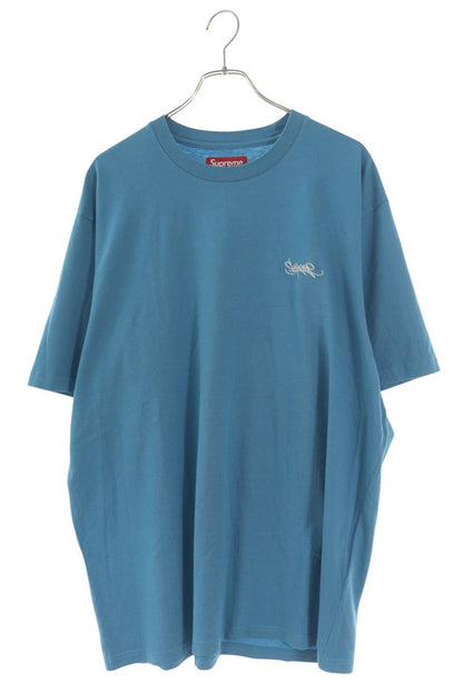 SUPREME 24SS Washed Tag Logo T-Shirt Light Blue Size XL