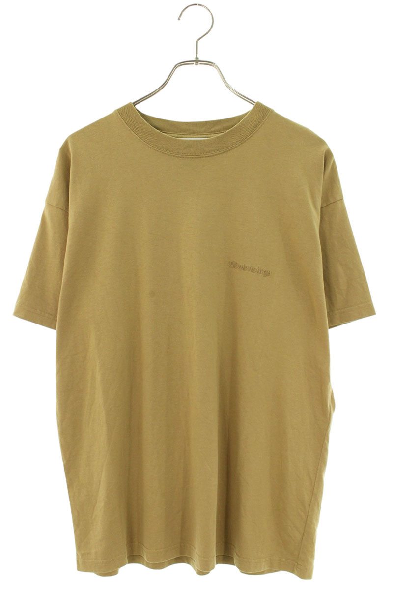 BALENCIAGA Logo Embroidered T-Shirt Green Size S