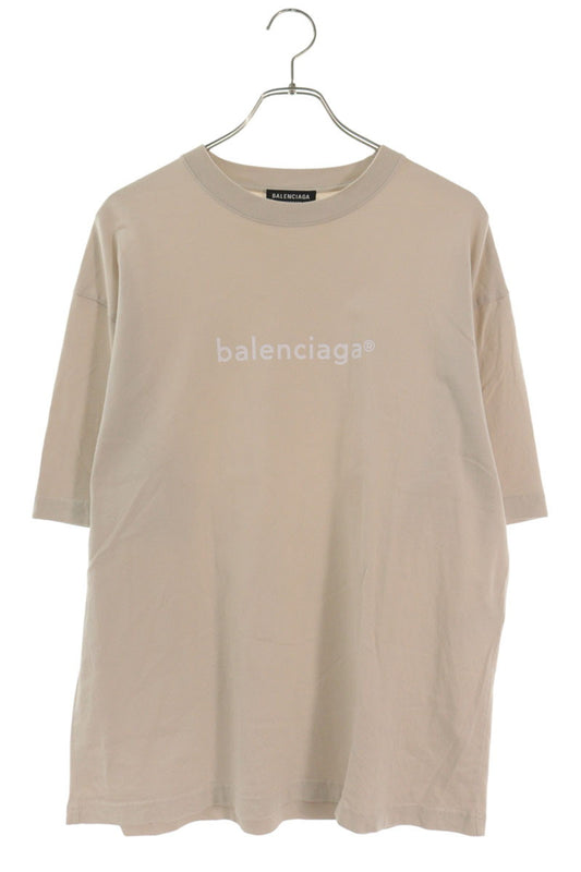 BALENCIAGA Copyright Logo Oversized T-Shirt Beige Size M