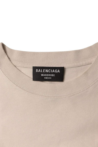 BALENCIAGA Copyright Logo Oversized T-Shirt Beige Size M