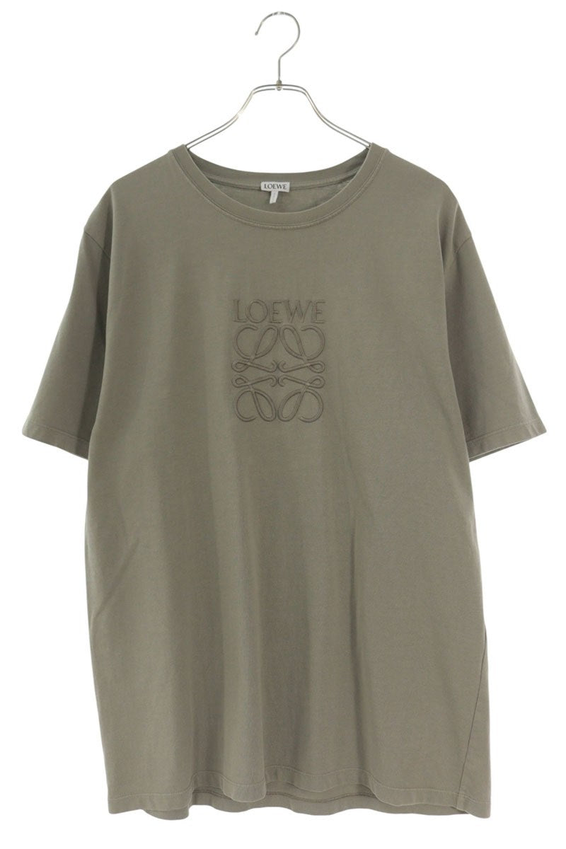 LOEWE Anagram Embroidered T-Shirt Khaki Cotton Size L