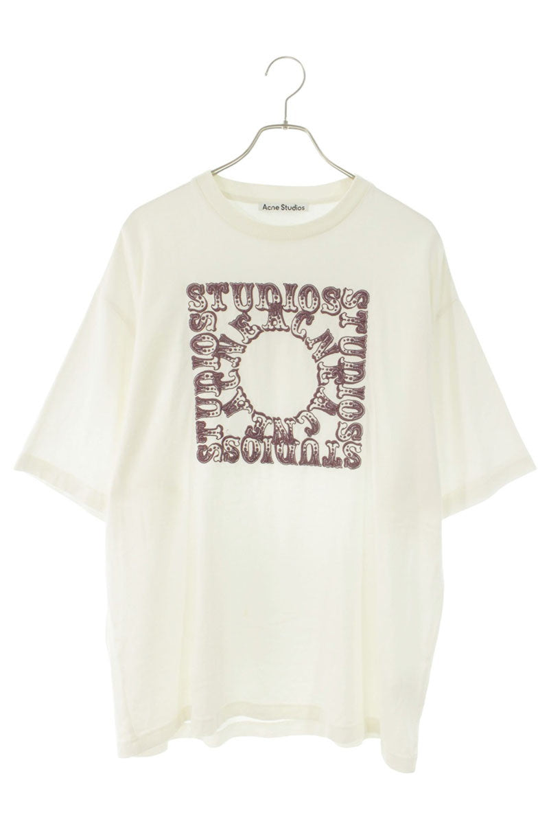 ACNE STUDIOS Front Embroidered Design T-Shirt White Size S