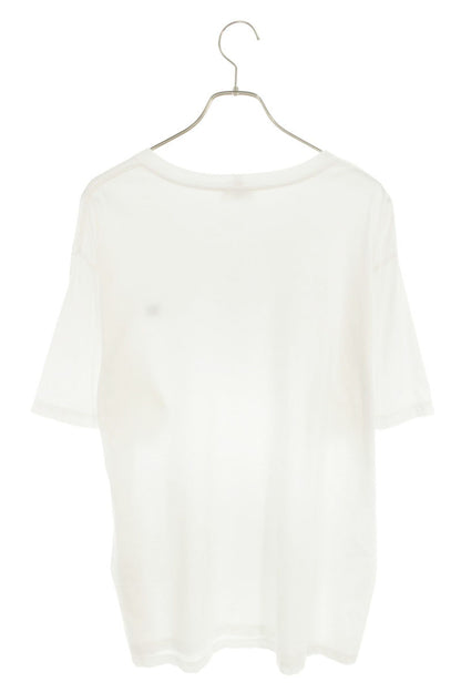 CELINE Triomphe Logo Embroidered Cotton T-Shirt White Size L