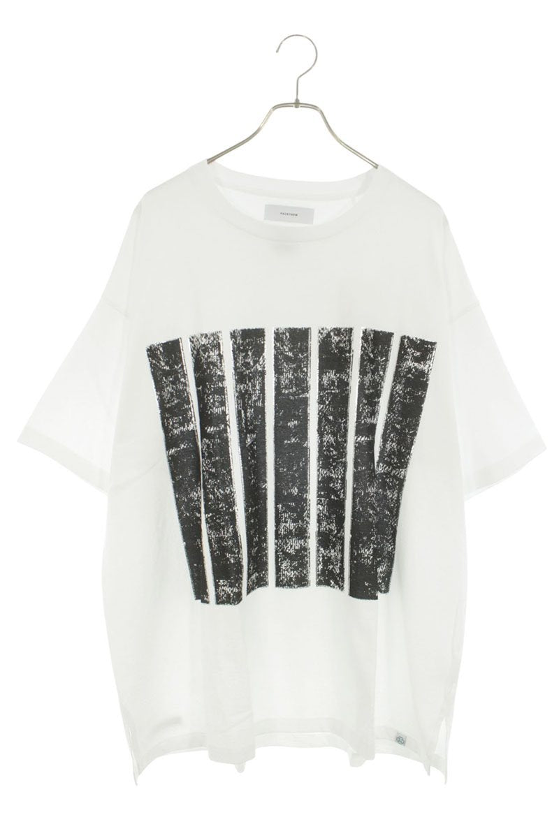FACETASM 7BARS BIG TEE Print T-Shirt White/Black Size XXL