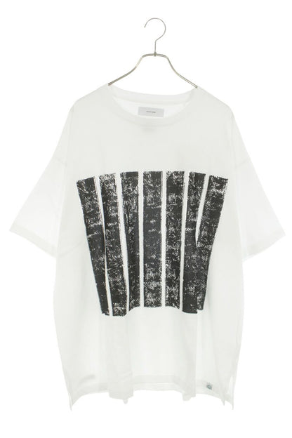 FACETASM 7BARS BIG TEE Print T-Shirt White/Black Size XXL