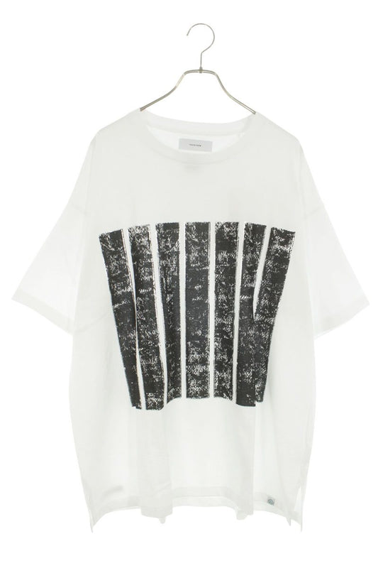 FACETASM 7BARS BIG TEE Print T-Shirt White/Black Size XXL