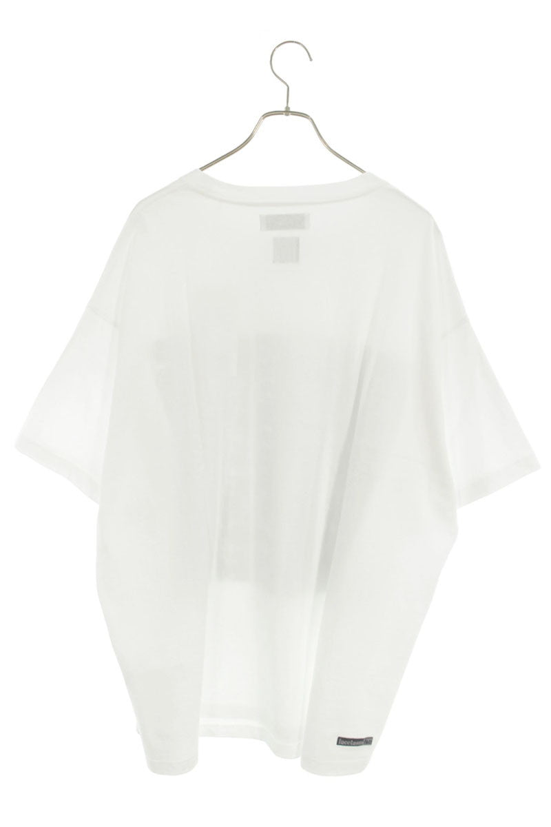 FACETASM 7BARS BIG TEE Print T-Shirt White/Black Size XXL