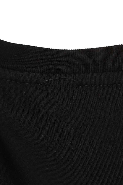 PRADA Logo Embroidered Crewneck Cotton T-Shirt Black Size M