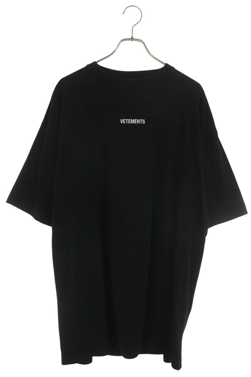 VETEMENTS 21SS Logo Print Oversized T-Shirt Black Size M