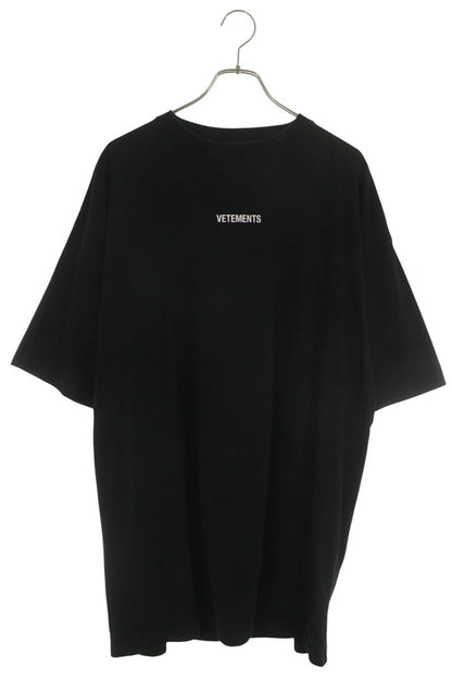 VETEMENTS 21SS Logo Print Oversized T-Shirt Black Size M