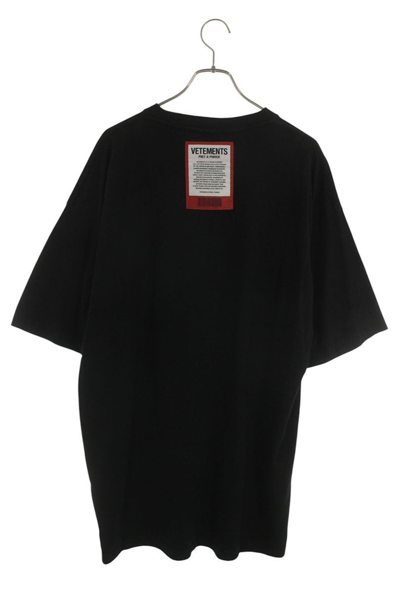 VETEMENTS 21SS Logo Print Oversized T-Shirt Black Size M