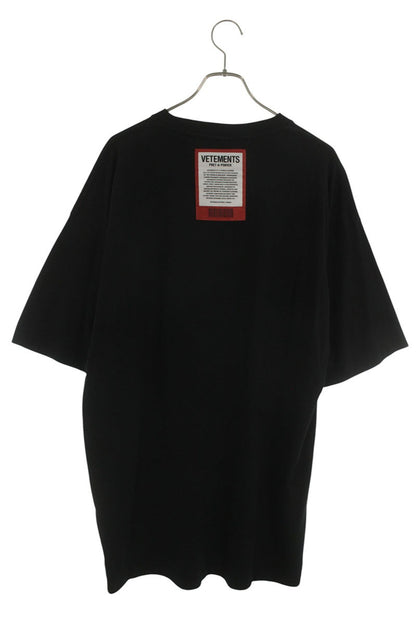 VETEMENTS 21SS Logo Print Oversized T-Shirt Black Size M