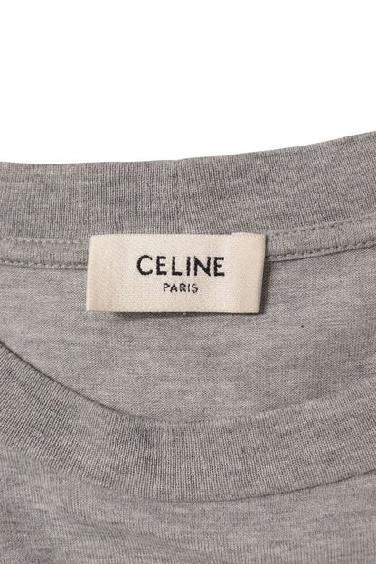 CELINE 22SS Gradient Logo Print Cotton T-Shirt Gray Size S