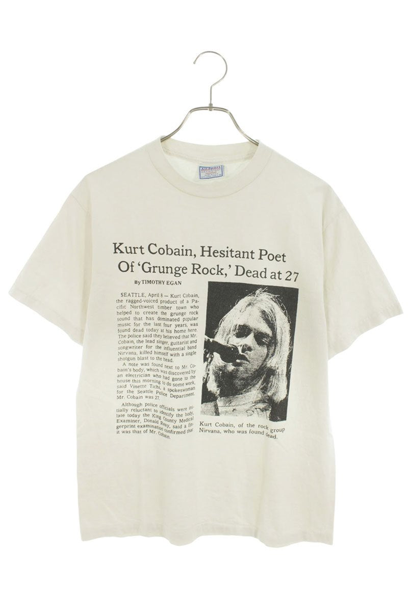 VINTAGE Kurt Cobain Artist Print Cotton T-Shirt White Size S