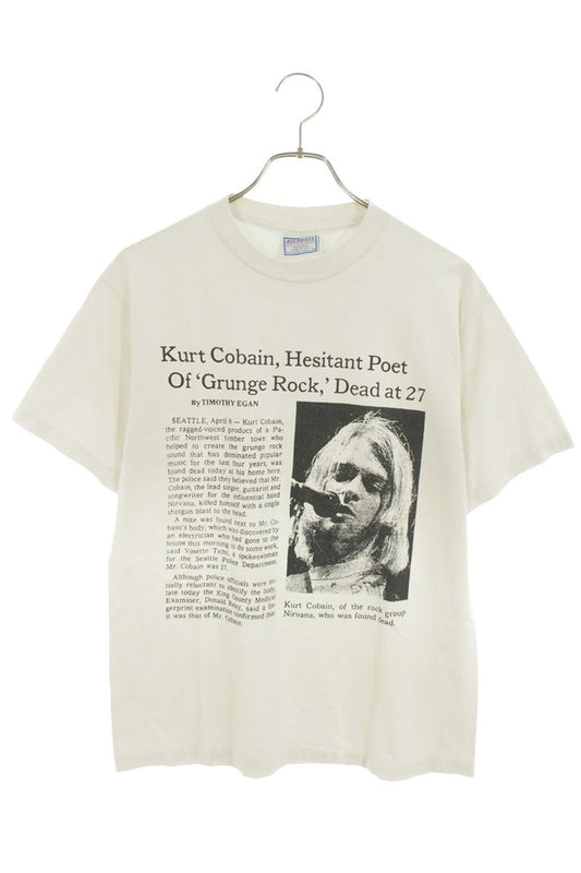 VINTAGE Kurt Cobain Artist Print Cotton T-Shirt White Size S