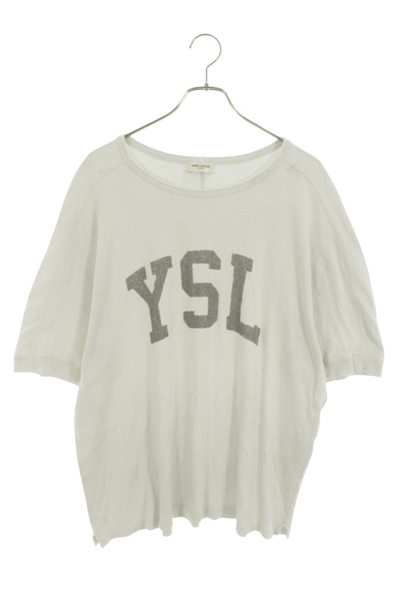 SAINT LAURENT PARIS Front Logo Print T-Shirt White Size XXL