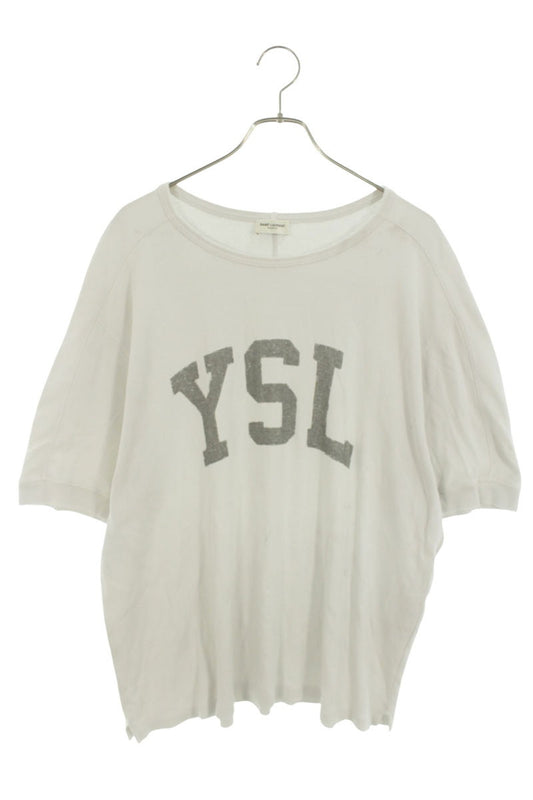 SAINT LAURENT PARIS Front Logo Print T-Shirt White Size XXL