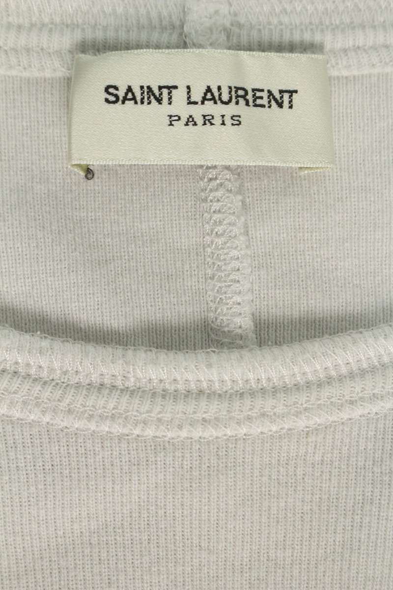 SAINT LAURENT PARIS Front Logo Print T-Shirt White Size XXL