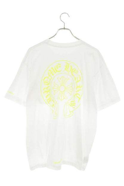 Chrome Hearts Horseshoe Print T-Shirt White Yellow Size XL