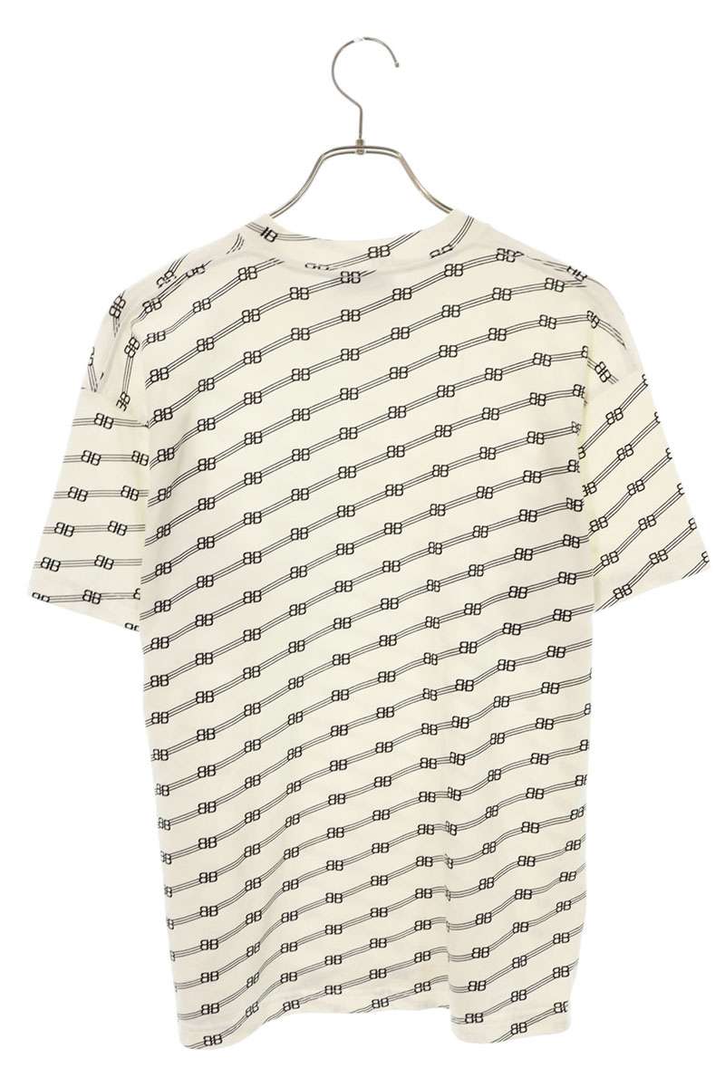 BALENCIAGA All-Over Logo Cotton T-Shirt White Size S