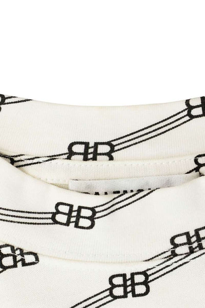 BALENCIAGA All-Over Logo Cotton T-Shirt White Size S