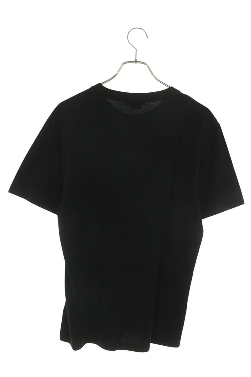 VERSACE Front Logo Embroidered Cotton T-Shirt Black Size L