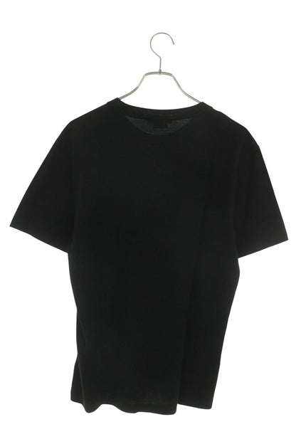 VERSACE Front Logo Embroidered Cotton T-Shirt Black Size L