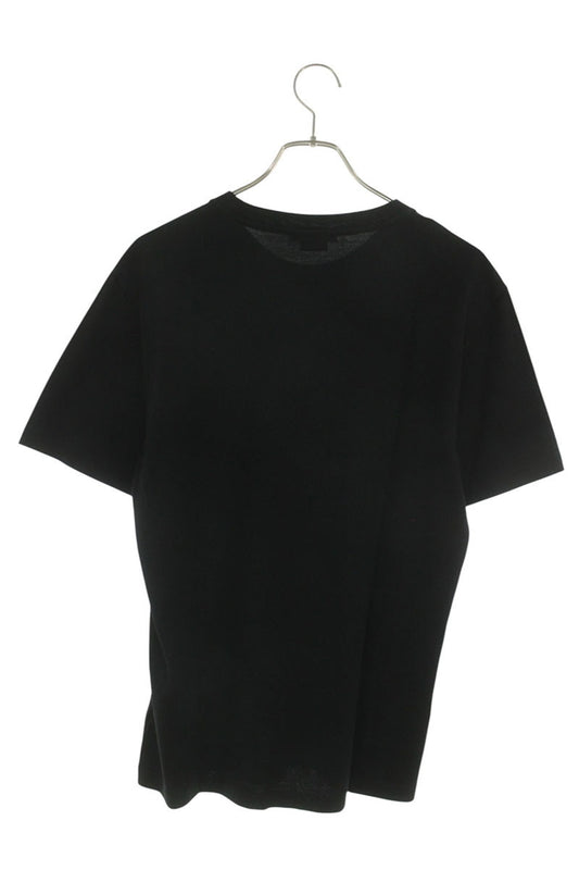 VERSACE Front Logo Embroidered Cotton T-Shirt Black Size L