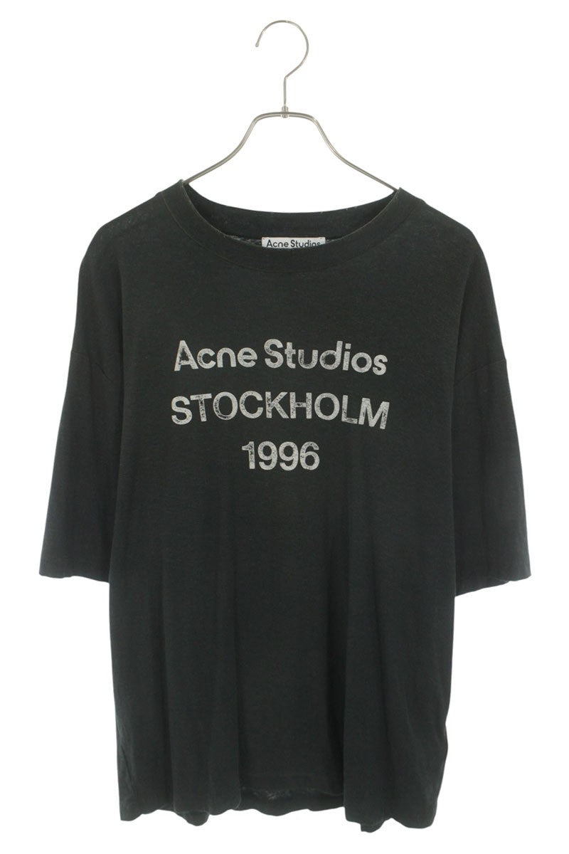 ACNE STUDIOS Logo Relaxed Fit Vintage T-Shirt Black Size S