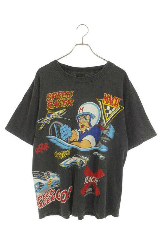 VINTAGE 90s Speed Racer Anime Print T-Shirt Black Size XL