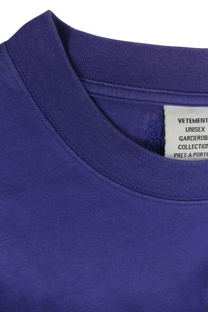 VETEMENTS Blue Cotton Logo Print T-shirt Size M