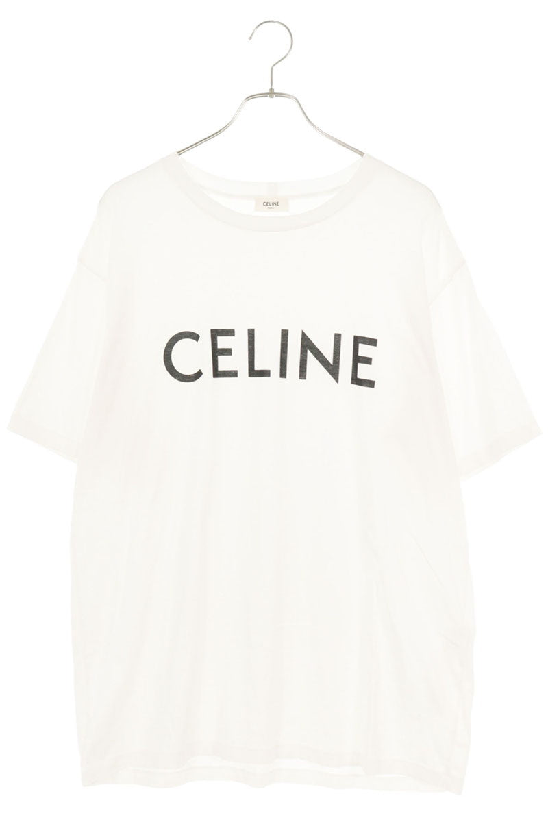 CELINE Loose Fit Logo Print T-Shirt White Size L
