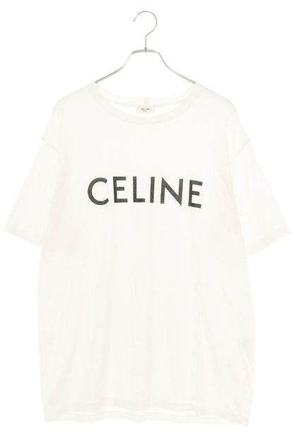 CELINE Loose Fit Logo Print T-Shirt White Size L