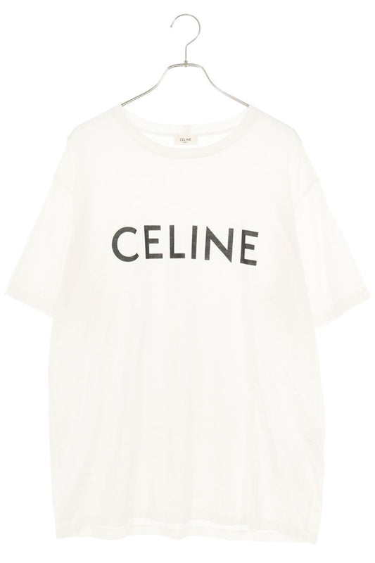 CELINE Loose Fit Logo Print T-Shirt White Size L