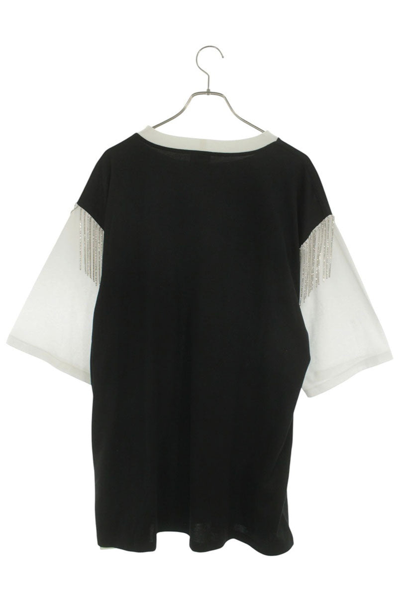CELINE Bicolor Fringe Design Loose Fit T-Shirt Multi Size XS