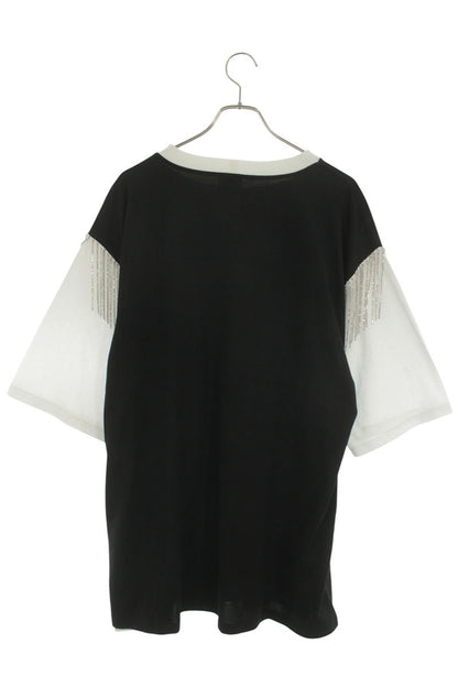 CELINE Bicolor Fringe Design Loose Fit T-Shirt Multi Size XS