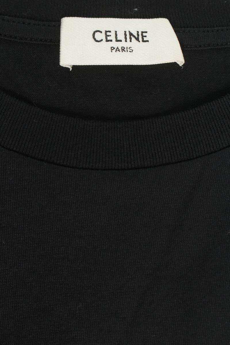 CELINE Crack Logo Print Cotton T-Shirt Multi Size XL